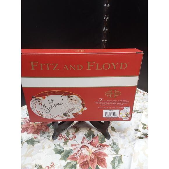 Fitz and Floyd Santa Believe Plate Holiday Christmas Tray in box - Picture 4 of 4